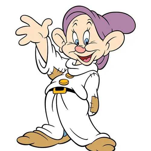 Dopey color-memory reference with the outfit color removed